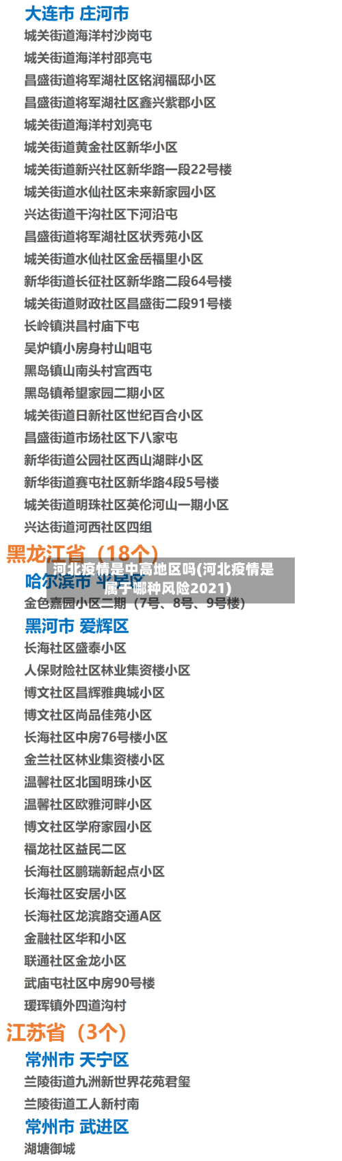河北疫情是中高地区吗(河北疫情是属于哪种风险2021)