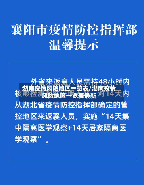 湖南疫情风险地区一览表/湖南疫情风险地区一览表最新