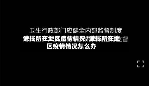 谎报所在地区疫情情况/谎报所在地区疫情情况怎么办