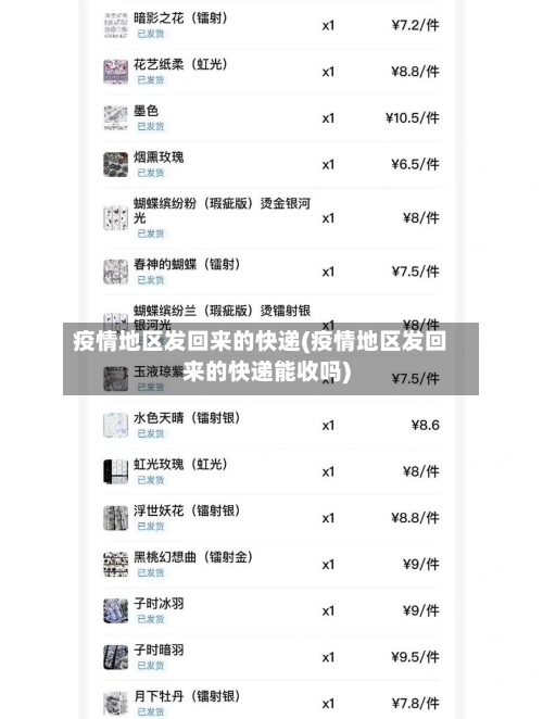 疫情地区发回来的快递(疫情地区发回来的快递能收吗)