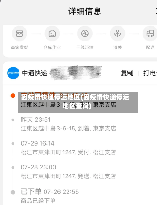因疫情快递停运地区(因疫情快递停运地区查询)
