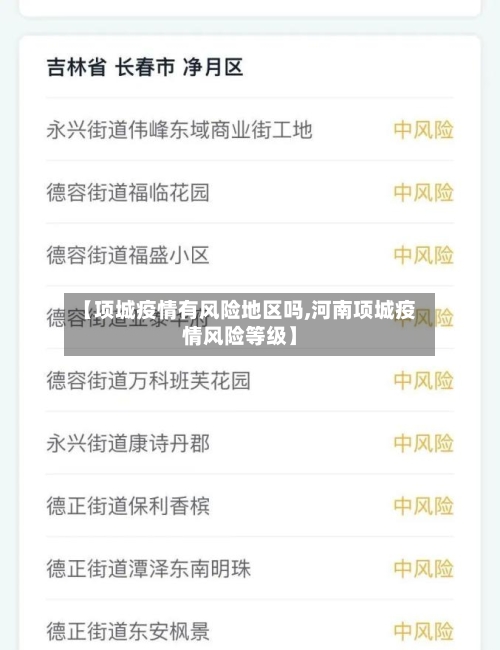 【项城疫情有风险地区吗,河南项城疫情风险等级】